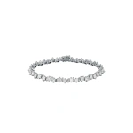 Suzanne Kalan Princess Staggered Tennis Bracelet in 18K White Gold | Fine Bracelets | Coveti