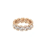 Suzanne Kalan Shimmer Alaia Diamond Eternity Band in 18K Rose Gold | Fine Rings | Coveti