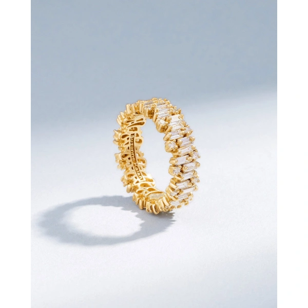 Suzanne Kalan Shimmer Alaia Diamond Eternity Band in 18K Yellow Gold | Fine Rings | Coveti