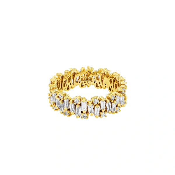 Suzanne Kalan Shimmer Alaia Diamond Eternity Band in 18K Yellow Gold | Fine Rings | Coveti