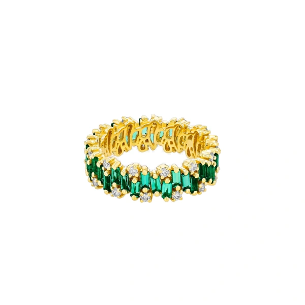 Shimmer Alaia Emerald Eternity Band in 18K Yellow Gold