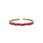 Suzanne Kalan Shimmer Audrey Bangle in 18K Rose Gold, Ruby | Fine Bracelets | Coveti
