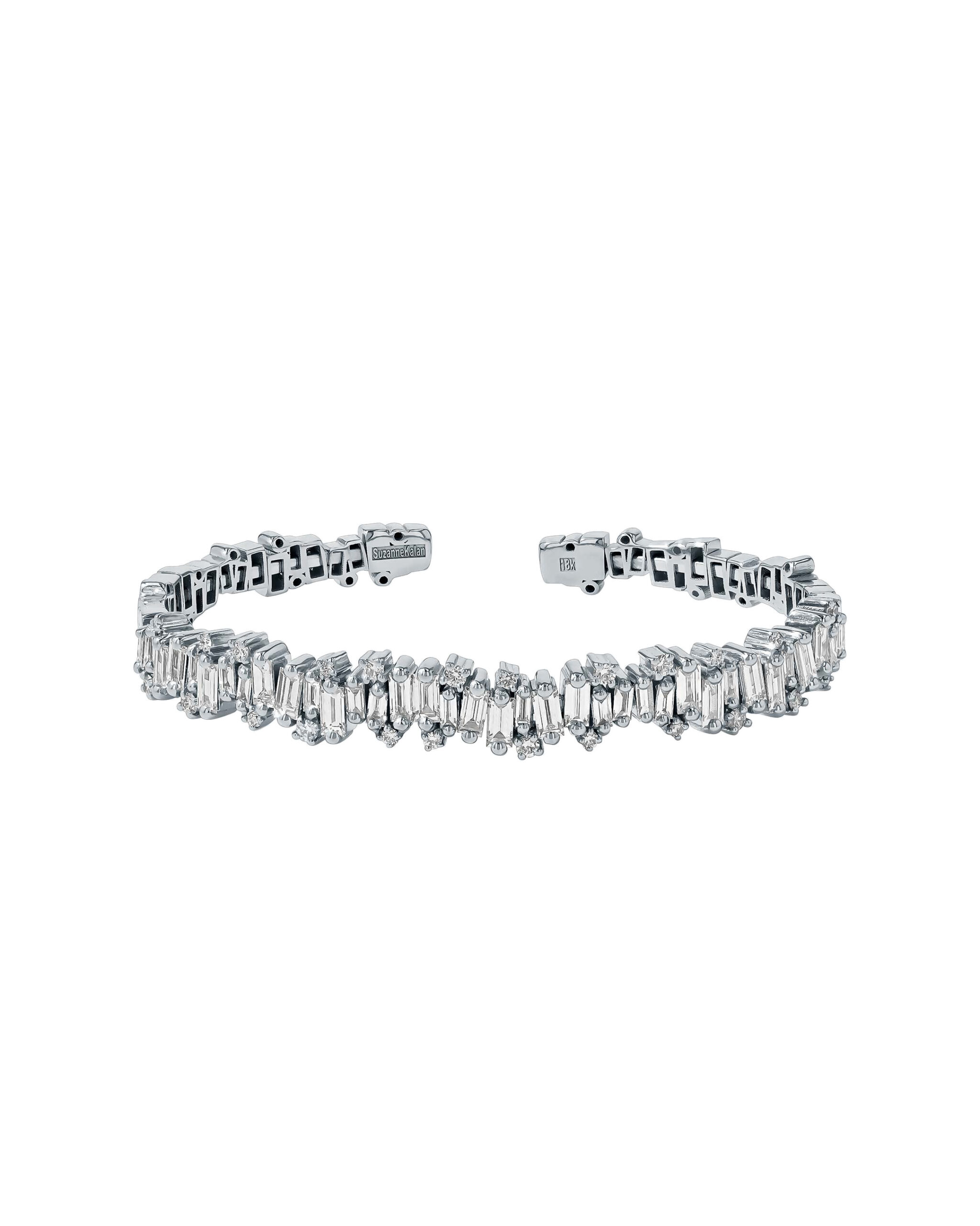 Suzanne Kalan Shimmer Audrey Bangle in 18K White Gold Suzanne Kalan Shimmer Audrey Bangle in 18K White Gold | Fine Bracelets | Coveti