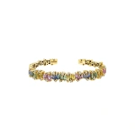 Suzanne Kalan Shimmer Audrey Bangle in 18K Yellow Gold, Pastel Sapphire | Fine Bracelets | Coveti