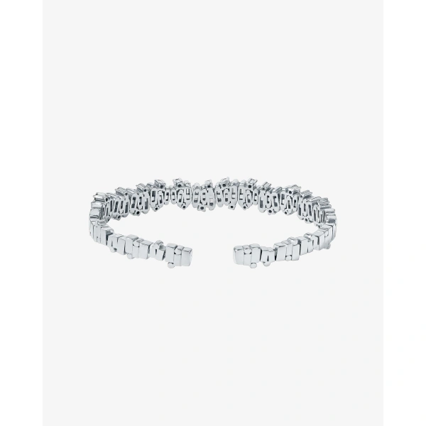 Suzanne Kalan Shimmer Audrey Diamond Bangle in 18K White Gold, Ref. AKB412-WGXX | Fine Bracelets | Coveti