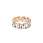 Suzanne Kalan Shimmer Audrey Diamond Eternity Band in 18K Rose Gold | Fine Rings | Coveti