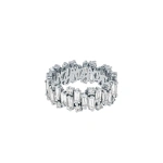Suzanne Kalan Shimmer Audrey Eternity Band in 18K White Gold | Fine Rings | Coveti