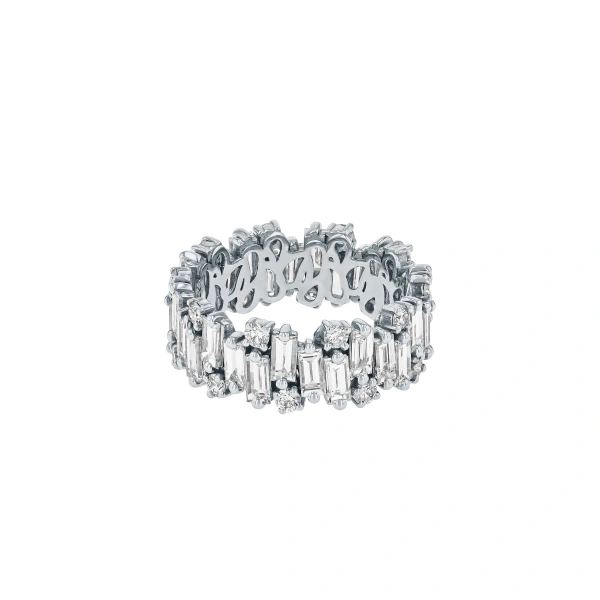 Shimmer Audrey Eternity Band in 18K White Gold