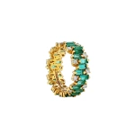 Suzanne Kalan Shimmer Audrey Eternity Band in 18K Yellow Gold, Emerald | Fine Rings | Coveti