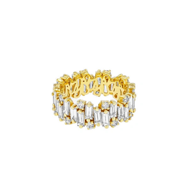 Suzanne Kalan Shimmer Audrey Eternity Band in 18K Yellow Gold | Fine Rings | Coveti