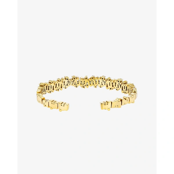 Suzanne Kalan Shimmer Audrey Pastel Sapphire Bangle in 18K Yellow Gold | Fine Bracelets | Coveti