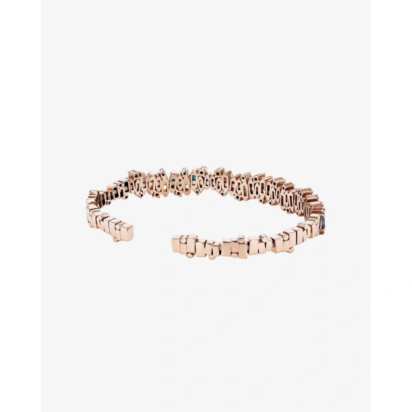 Suzanne Kalan Shimmer Audrey Rainbow Sapphire Bangle in 18K Rose Gold | Fine Bracelets | Coveti