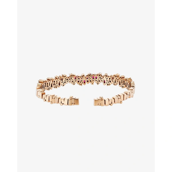 Suzanne Kalan Shimmer Audrey Ruby Bangle in 18K Rose Gold | Fine Bracelets | Coveti