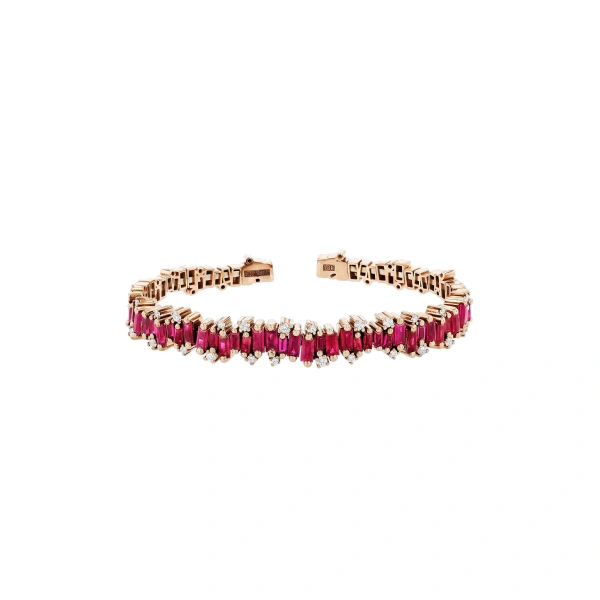 Shimmer Audrey Ruby Bangle in 18K Rose Gold