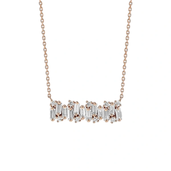 Shimmer Bar Pendant in 18K Rose Gold