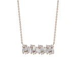 Suzanne Kalan Shimmer Diamond Bar Pendant in 18K Rose Gold | Fine Necklaces | Coveti