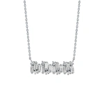 Suzanne Kalan Shimmer Diamond Bar Pendant in 18K White Gold | Fine Necklaces | Coveti