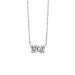 Suzanne Kalan Shimmer Diamond Mini Bar Pendant in 18K White Gold | Fine Necklaces | Coveti