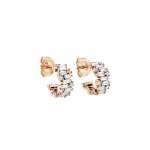 Suzanne Kalan Shimmer Diamond Mini Hoops in 18K Rose Gold | Fine Earrings | Coveti