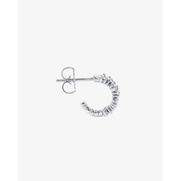 Suzanne Kalan Shimmer Diamond Mini Hoops in 18K White Gold | Fine Earrings | Coveti