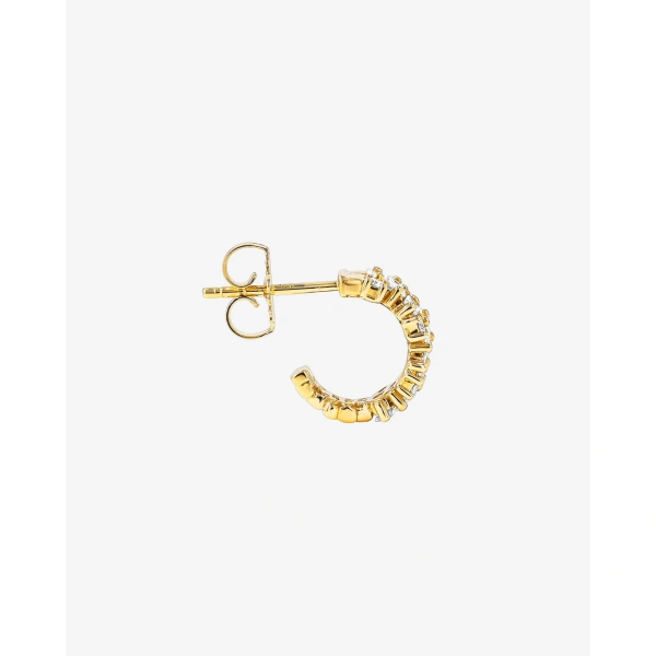 Suzanne Kalan Shimmer Diamond Mini Hoops in 18K Yellow Gold | Fine Earrings | Coveti