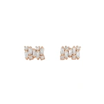 Suzanne Kalan Shimmer Diamond Studs in 18K Rose Gold | Fine Earrings | Coveti