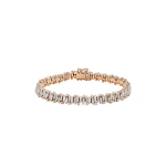 Suzanne Kalan Shimmer Diamond Tennis Bracelet in 18K Rose Gold | Fine Bracelets | Coveti