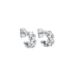 Suzanne Kalan Shimmer Mini Hoops in 18K White Gold | Fine Earrings | Coveti