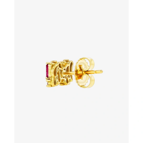 Suzanne Kalan Shimmer Rainbow Sapphire Studs in 18K Yellow Gold | Fine Earrings | Coveti