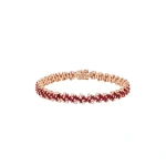 Suzanne Kalan Shimmer Tennis Bracelet in 18K Rose Gold, Ruby | Fine Bracelets | Coveti
