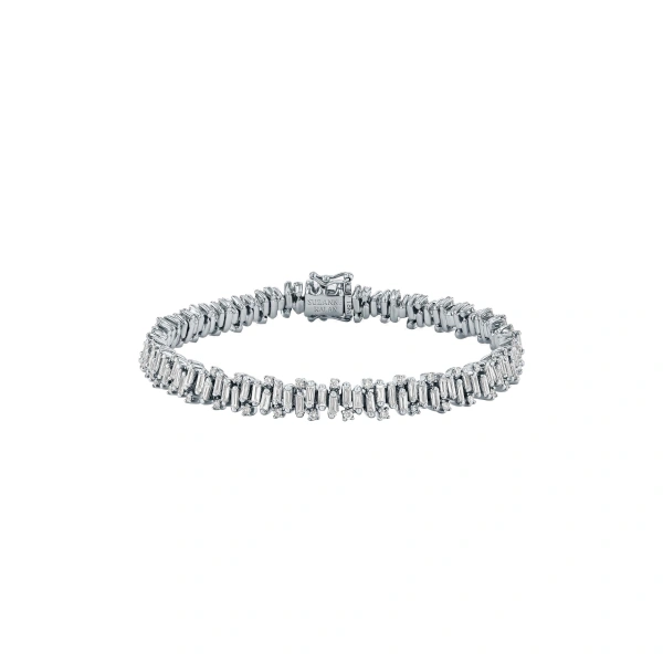 Suzanne Kalan Shimmer Tennis Bracelet in 18K White Gold | Fine Bracelets | Coveti