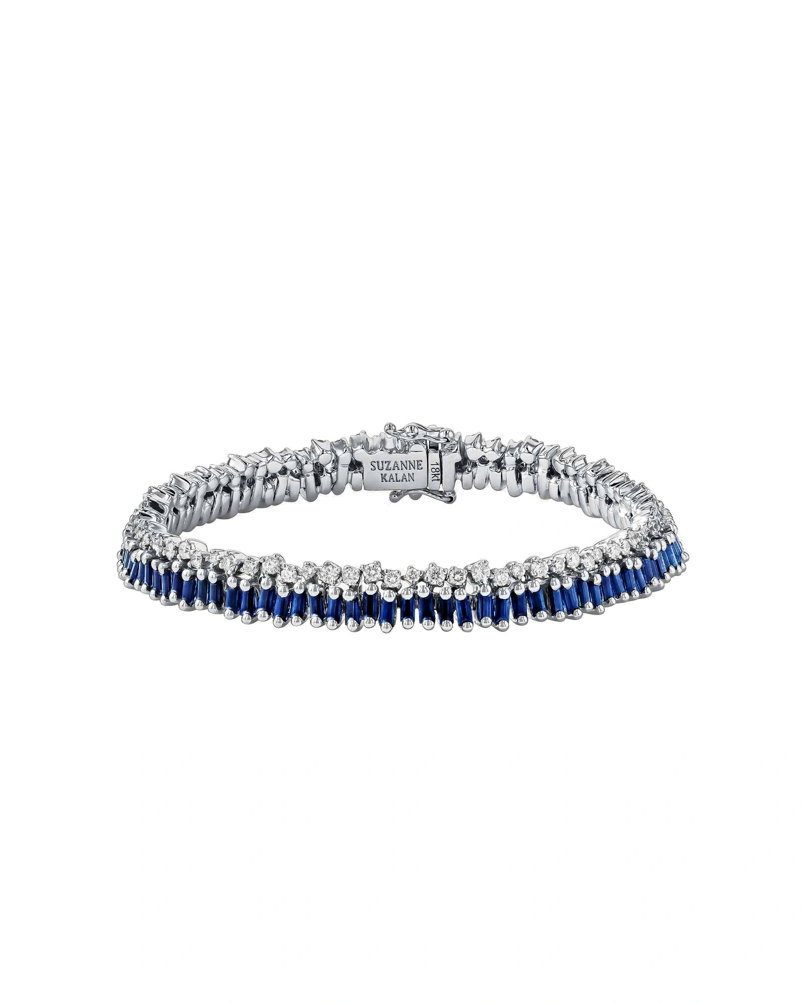 Suzanne Kalan Short Stack Dark Blue Sapphire Tennis Bracelet in 18K White Gold Suzanne Kalan Short Stack Dark Blue Sapphire Tennis Bracelet in 18K White Gold | Fine Bracelets | Coveti