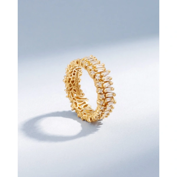 Suzanne Kalan Short Stack Diamond Eternity Band in 18K Yellow Gold | Fine Rings | Coveti