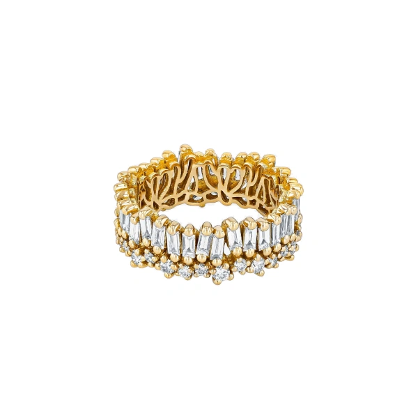 Short Stack Diamond Eternity Band in 18K Yellow Gold