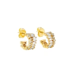 Suzanne Kalan Short Stack Diamond Mini Hoops in 18K Yellow Gold | Fine Earrings | Coveti