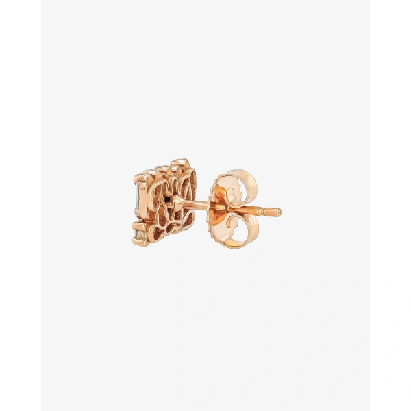 Suzanne Kalan Short Stack Diamond Studs in 18K Rose Gold | Fine Earrings | Coveti