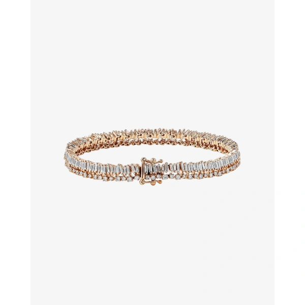 Suzanne Kalan Short Stack Diamond Tennis Bracelet in 18K Rose Gold | Fine Bracelets | Coveti