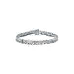 Suzanne Kalan Short Stack Diamond Tennis Bracelet in 18K White Gold | Fine Bracelets | Coveti