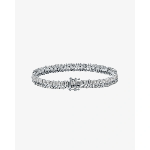 Suzanne Kalan Short Stack Diamond Tennis Bracelet in 18K White Gold | Fine Bracelets | Coveti