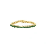 Suzanne Kalan Short Stack Emerald Tennis Bracelet in 18K Yellow Gold | Fine Bracelets | Coveti