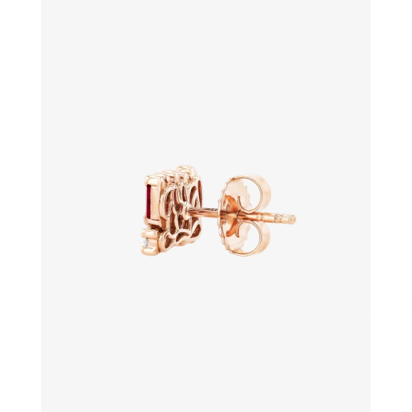 Suzanne Kalan Short Stack Ruby Studs in 18K Rose Gold | Fine Earrings | Coveti