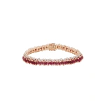 Suzanne Kalan Short Stack Ruby Tennis Bracelet in 18K Rose Gold | Fine Bracelets | Coveti