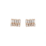 Suzanne Kalan Short Stack Studs in 18K Rose Gold | Fine Earrings | Coveti