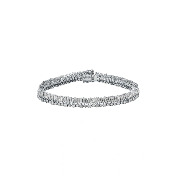 Short Stack Tennis Bracelet in 18K White Gold