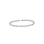 Suzanne Kalan Thin Mix Diamond Bangle in 18K White Gold | Fine Bracelets | Coveti