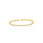 Suzanne Kalan Thin Mix Diamond Bangle in 18K Yellow Gold | Fine Bracelets | Coveti