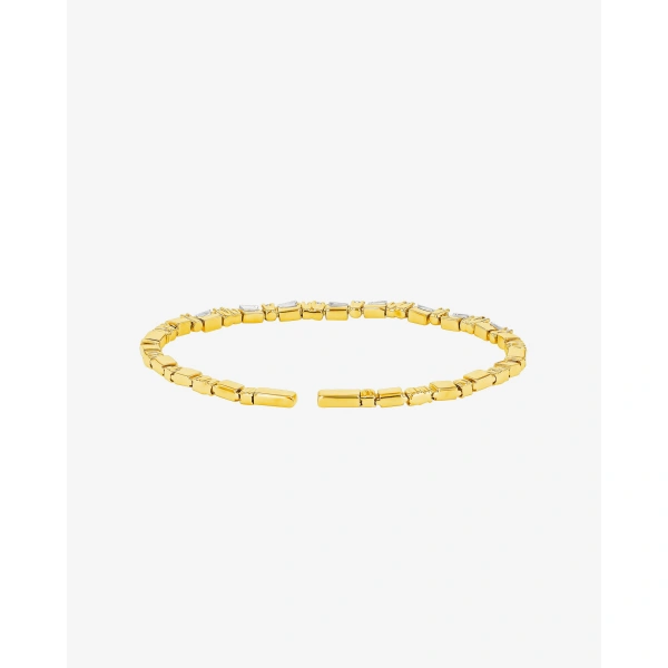 Suzanne Kalan Thin Mix Diamond Bangle in 18K Yellow Gold | Fine Bracelets | Coveti