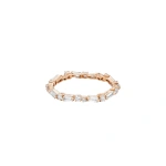 Suzanne Kalan Thin Mix Diamond Eternity Band in 18K Rose Gold | Fine Rings | Coveti