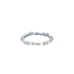Suzanne Kalan Thin Mix Diamond Eternity Band in 18K White Gold | Fine Rings | Coveti