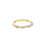 Suzanne Kalan Thin Mix Diamond Half Band in 18K Yellow Gold | Fine Rings | Coveti